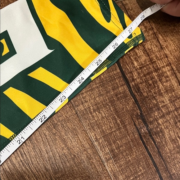 Xlusion Vibrant Green and Yellow Green Bay Football Leggings Size S - Picture 9 of 10